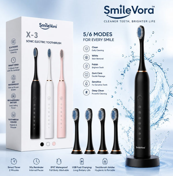 SmileVora X-3 Sonic Electric Toothbrush